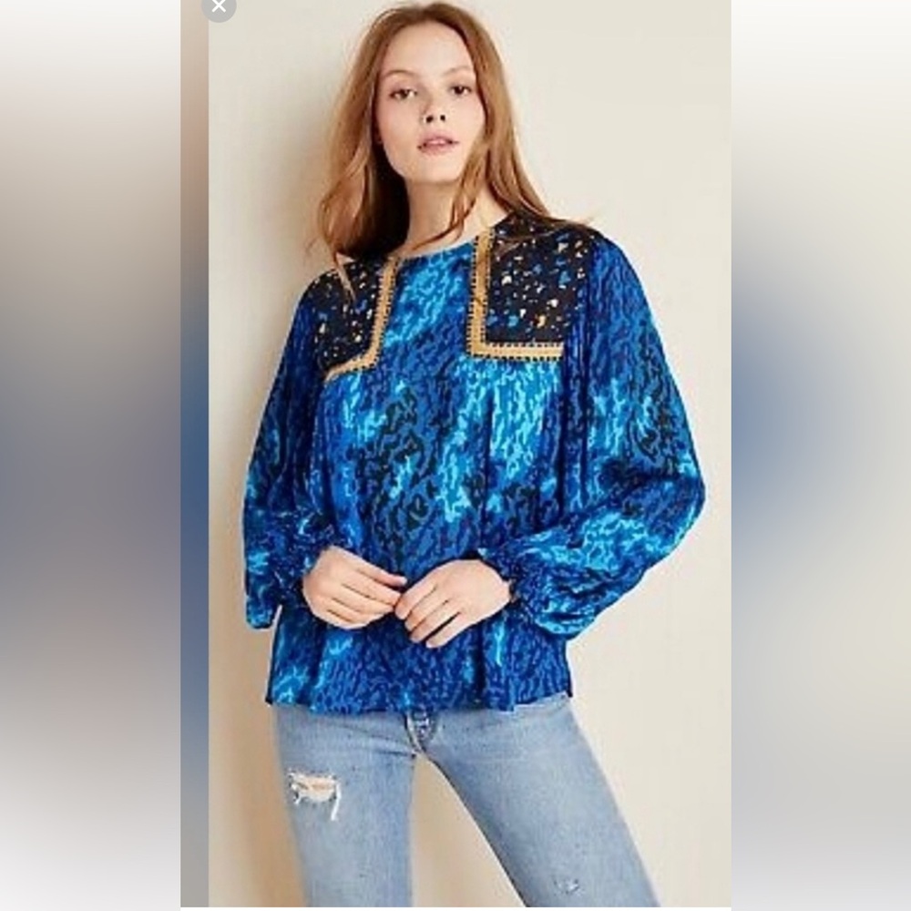 Anthropologie bl^nk london embroidered blouse NWOT